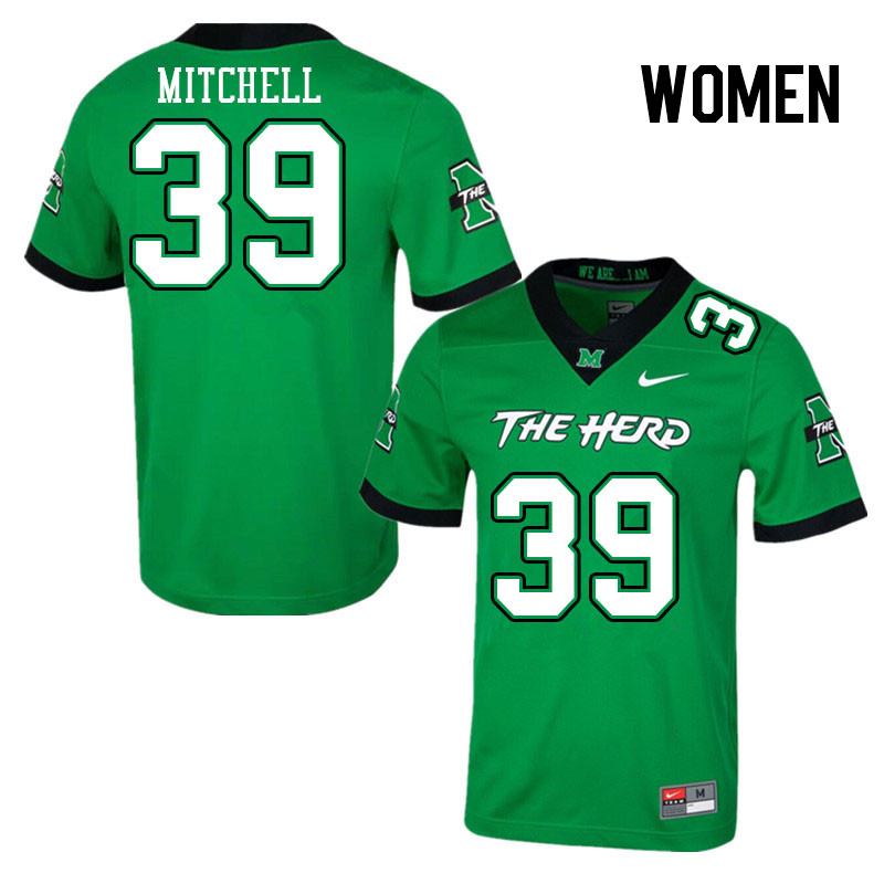 Women #39 Mason Mitchell Marshall Thundering Herd College Football Jerseys Stitched-Green